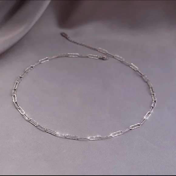 S925 2PC/SET SPARKLING CHAIN CHOKER NECKLACE - Picture 13 of 16